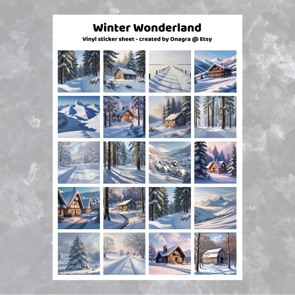 🛍️5/💲20🛍️ Stickers! Winter Wonderland scenes